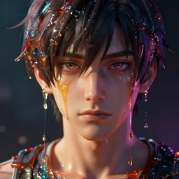 photorealistic dramatic liquids anime people render, detailed face, colorful, atmosphere cinematic, by wlop, by ilyu kuvshinov, soft shadows, concept art, super detailed, unreal engine 5, octane render, vfx, houdini, 8 k, super realistic, ufotable studio art style, global illumination, trending in pixiv, dramatic color