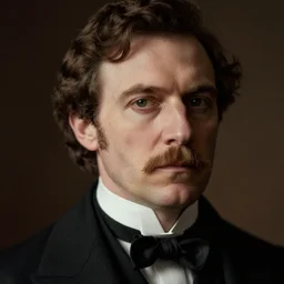 portrait of a edwardian man in formal attire, detailed face, victorian, close up, highly detailed, cinematic lighting, photograph by elliott & fry