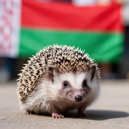 hedgehogs protesting in belarus, sunny day