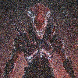 portrait of an intimidating glowing scary giant, face and skin is dark red, glowing eyes, glowing veins of white, hero, villain, concept art, xenomorph centered