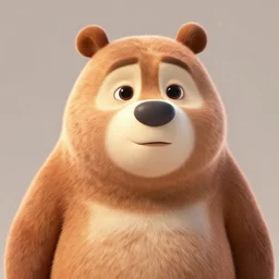 a cute character design cgi 3 d anthropomorphic bear with soft fur and a face like yogi in the style of pixar, blender, cinema 4 d