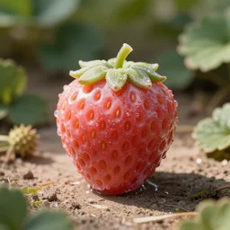 strawberry shaped soap kawaii photo - realistic bubbly cute