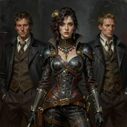 fairuza balk, steampunk, oil painting, darkness, paint texture, digital painting, highly detailed, artstation, sharp focus, illustration, concept art, ruan jia, charlie bowater, tom bagshaw, norman rockwell