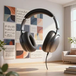 rendered in blender faces in beautiful room listen music, musical score, abstract photo collage, high resolution, unreal 6, breathtaking detailed, by cornell joseph