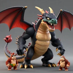 boss, A baddass dragon, character design,  in the style of Donkey Kong country Returns, michael ancel, Ruan Jia and Mandy Jurgens and Greg Rutkowski, trending on Artstation, award winning, unreal engine, octane render W 1024