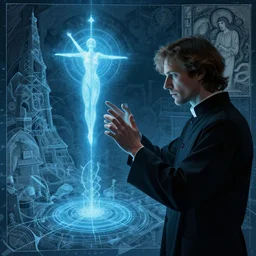 album art priest casting divine watch spell , in the style of Greg Broadmore and Arthur Rackham and Moebius,trending on artstation, light lighting side view,digital art,surrealism ,macro,blueprint ,vaporwave ,