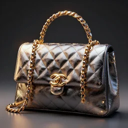 a fabulous handbag by chanel, high fashion, insane details, hq render, volumetric lights