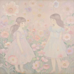 breathtaking delicate detailed concept art painting pattern amalgamation flowers and girls, by hsiao - ron cheng, bizarre compositions, exquisite detail, pastel colors, 8 k