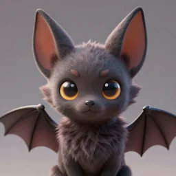 a beautiful half body portrait of a cute anthropomorphic bat fursona. big eyes. character design by cory loftis, fenghua zhong, ryohei hase, ismail inceoglu and ruan jia. volumetric light, detailed, rendered in octane