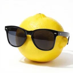 a lemon wearing sunglasses