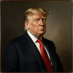 Dutch portrait from the 1600s, old oil painting: Donald Trump