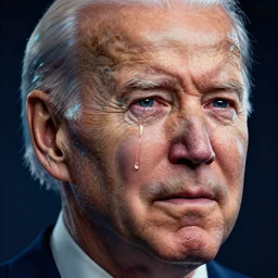 4 k ultra realistic very detailed portrait of joe biden, sad, crying a river of tears from eyes, intricate, abstract, saliva drooling, concept art, octane render, deviantart, cinematic, hyperrealism, iridescent accents, portrait photograph, nikon