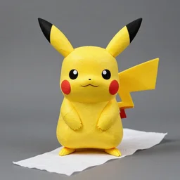 Pikachu made out of toilet paper