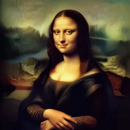 A portrait of Morgan Freeman in the style of Mona Lisa, low contrast