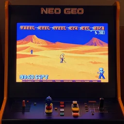 neo geo, arcade screen, desert game