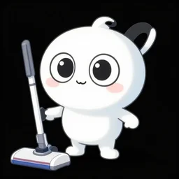 concept sheet of cute vacuum cleaner cartoon character, for kids assisting a concept machine, black background, big eyes, big eyes, simple smooth shapes and forms, assisting a concept machine, family friendly, octane render, alejandro alvarez alena aenami, by carel willink and gregory crewdson, by thomas kinkade