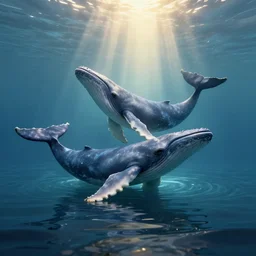 a beautifull peacefull serene sea above which a mirror floats, a beautiful whale swims towards her, 8 k, trending on artstation, volumetric light, lightrays, cinematic, atmospheric, octane render, insanely detailed and intricate, by james jean, ellen jewett, zdzislaw beksinski and peter mohrbacher, hyper realistic, super detailed, golden ratio, octane, redshift, unreal 5, behance, deviantart, vray, well rendered