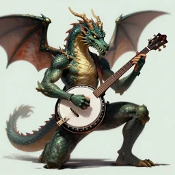 dragon playing a banjo, concept art, trending on artstation, artstation HQ, HD, 4k