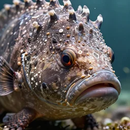 closeup headshot of a grouper fish pangolin, bump mapping, global illumination, incredibly detailed, D&D boss, octane render, digital art by Norihiro Takami, trending on Artstation