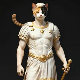 illustration of the roman emperor augustus neko man half cat, character design, art station, epic, elegant, masterpiece, in the style by cabeza patata