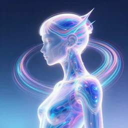 side profile, cyber paladin, cyberpunk, luminescent, colorful swirly magic ripples, cyberpunk poster color style, by greg manchess, huang guangjian, gil elvgren, sachin teng, greg rutkowski, jesper ejsing, ilya kuvshinov