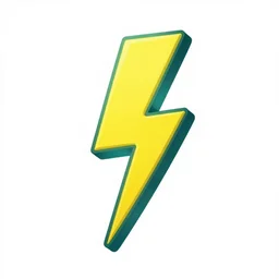 electric hazard lightning bolt, highly detailed, 4K HD, vector art, yellow cyan and green color pallet