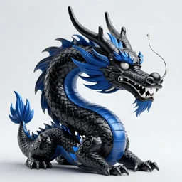 a majestic black and blue japanese dragon, hd, 4k, trending on artstation, award winning, 8k, 4k, 4k, 4k, very very very detailed, high quality digital art