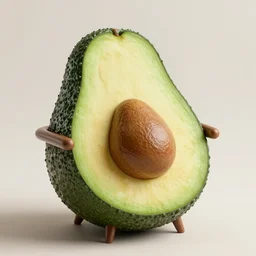 an armchair in the shape and style of an avocado with an avocado in it