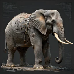 elephant deity by jeffrey smith and wlop and gustave dore, featuring engine, circuitry, code, binary, cryptonomicon, dmt entity, ambient occlusion, 3 d concept render, scientifically accurate, artstation, intricate, beautiful, look at that detail!