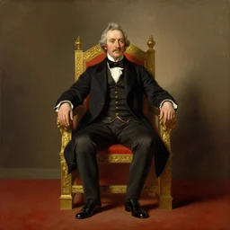 emperor norton sitting on a throne, presidential portrait, painting by george peter alexander healy