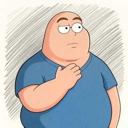 peter griffin, drawn by kentaro miura, beautiful, emotional, manga, 4 k