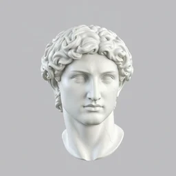 a 3 d render of the head of the marble statue of david, in the style of michelangelo