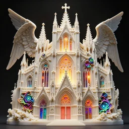 beautiful hyperrealistic 3 d render of a delicate ivory sculpture of an ornate detailed cathedral populated by mandelbrot fractals by android jones, micro detail, unreal engine, dramatic lighting, psychedelic, octane renderer, catholicpunk, glowing, white color scheme, photorealistic, physically based rendering, angelic, hyper detailed, colorful, carved soap, trending on cgsociety