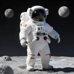a fat astronaut on the moon, mcdonald's on the moon background