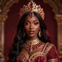 portrait of wonderful princess of ruby with dark skin, ornate 8 k gorgeous intricate detailed, accent lighting, dramatic light, octane render