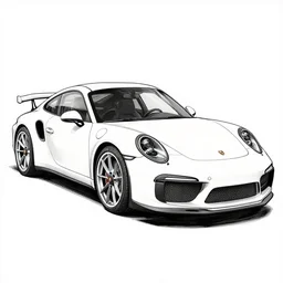 porche 9 1 1 line art