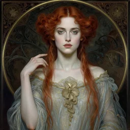 beautiful striking Pre-Raphaelite Winona Ryder by Artgerm and Greg Rutkowski, pale, intricate, elegant, highly detailed, digital painting