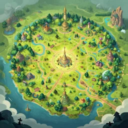 a map of a fantasy land, a storybook illustration, featured on behance, magical realism, beautiful landscape, 2 d game art