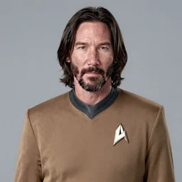 Keanu Reeves in Star Trek 4K quality super realistic