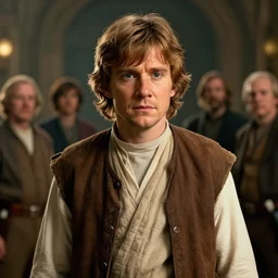 a portrait of young luke skywalker cinematic lighting, photorealistic, octane render, 8 k, depth of field, 3 d, art by artgerm and greg rutkowski and alphonse mucha and uang guangjian and gil elvgren and sachin ten