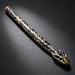Smooth and straight stick with snakeskin texture and snake head