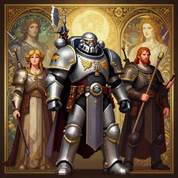 pixel art of warhammer, lord of the rings, surrealistic, highly detailed, artstation, concept art, smooth, unreal engine 5, 8 k, art by artgerm and greg rutkowski and alphonse mucha