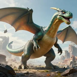 highly detailed portrait photo of a huge charizard-mannoroth, in a scenic dystopian environment, hyperrealistic Illustration