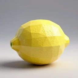 a low polygon 3d model of a lemon
