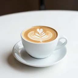 the perfect cup of latte on white table
