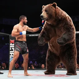mma fighter vs huge grizzly bear, pay per view fight