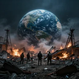 earthquake disaster dramatic lighting, cinematic, establishing shot, extremely high detail, photorealistic, cinematic lighting, artstation, by simon stalenhag