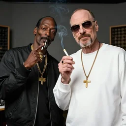 snoop dogg smoking a joint with walter white in the studio