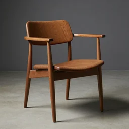 midcentury modern wooden chair high end photoshoot