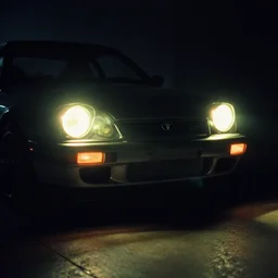 1 9 5 5 toyota supra thick neon lights, ektachrome photograph, volumetric lighting, f 8 aperture, cinematic eastman 5 3 8 4 film